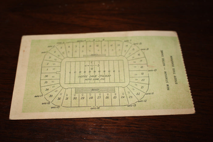 1931 USC vs Notre Dame Football Ticket Stub - Vintage Indy Sports