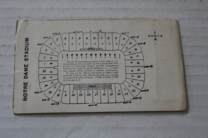 1964 Stanford vs Notre Dame Football Ticket Stub - Vintage Indy Sports