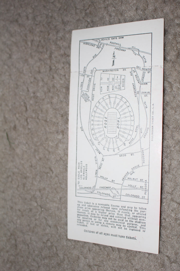 1968 Rose Bowl Full Ticket, Indiana University vs USC - Vintage Indy Sports