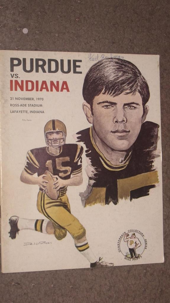 1970 PURDUE VS INDIANA UNIVERSITY FOOTBALL PROGRAM - Vintage Indy Sports