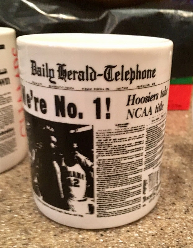 1976 Indiana University Basketball NCAA Basketball Champions Headline Mug - Vintage Indy Sports
