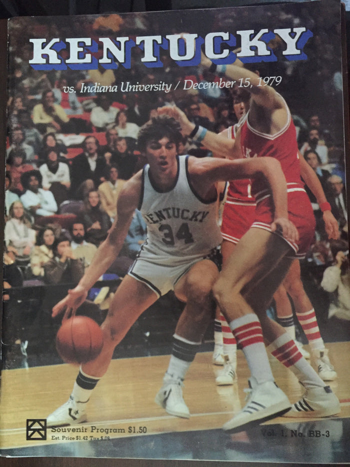 1979 University of Kentucky vs Indiana University Basketball Program, Rupp Arena - Vintage Indy Sports