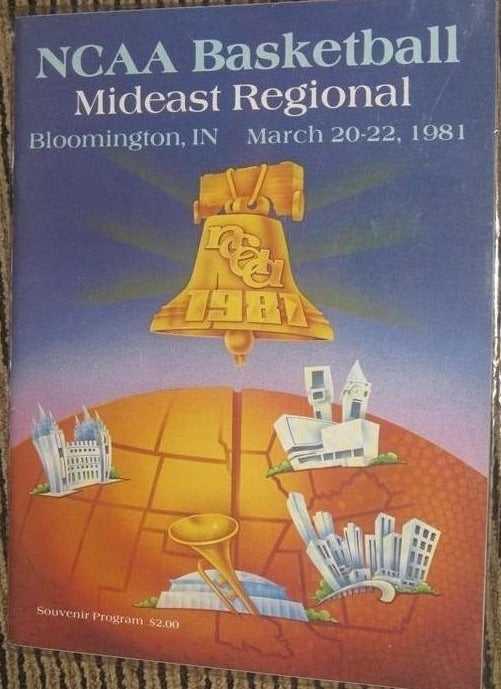 1981 NCAA BASKETBALL MIDEAST REGIONAL PROGRAM, INDIANA UNIVERSITY - Vintage Indy Sports