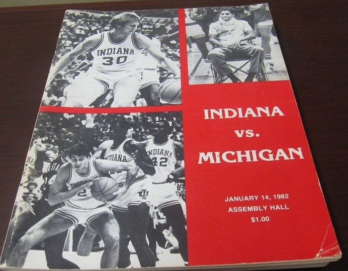 1982 Indiana vs Michigan Basketball Program - Vintage Indy Sports