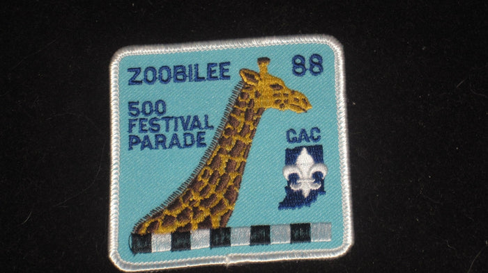 1988 Indy 500 Festival Parade, Zoobilation Patch - Vintage Indy Sports