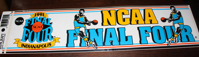 1991 NCAA Final Four Indianapolis Unused Bumper Sticker - Vintage Indy Sports