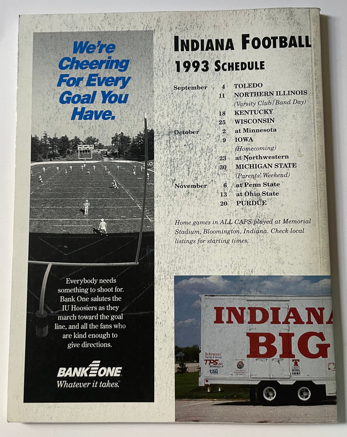 1993 Indiana University Football Media Guide