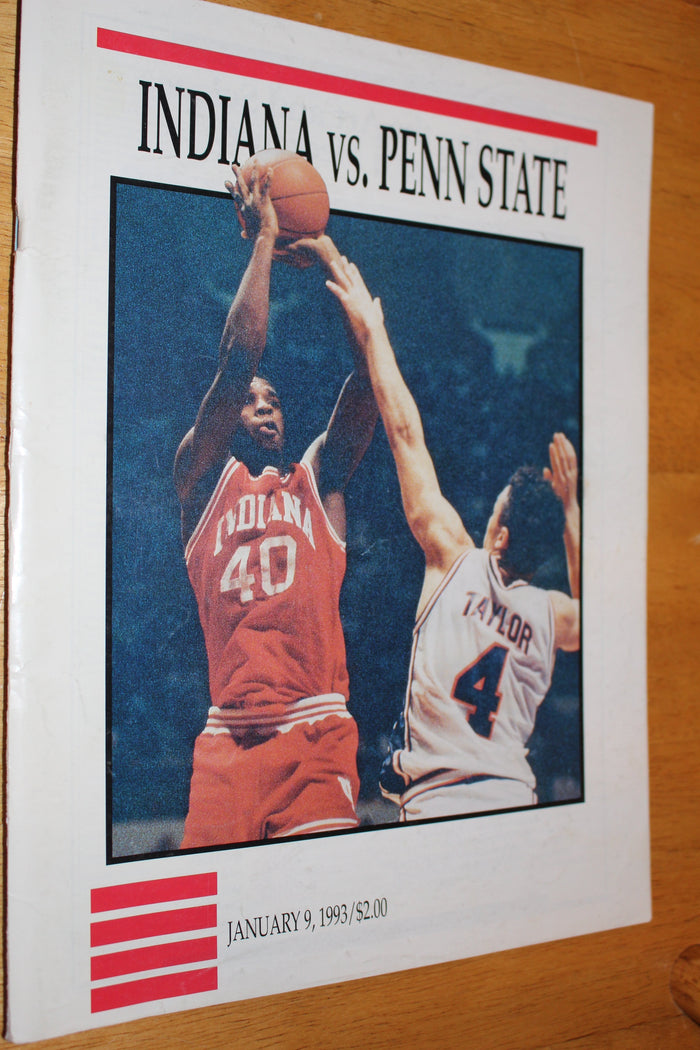 1993 Indiana vs Penn State Basketball Program - Vintage Indy Sports