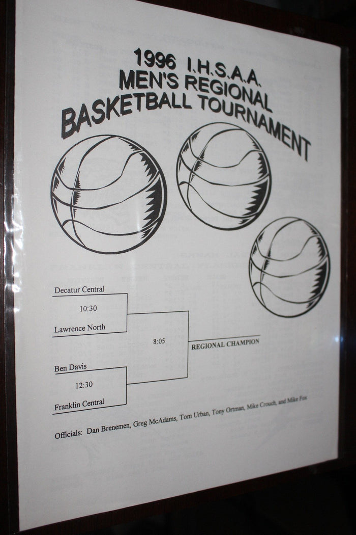 1996 Indiana High School Hinkle Fieldhouse Regional Basketball Program - Vintage Indy Sports
