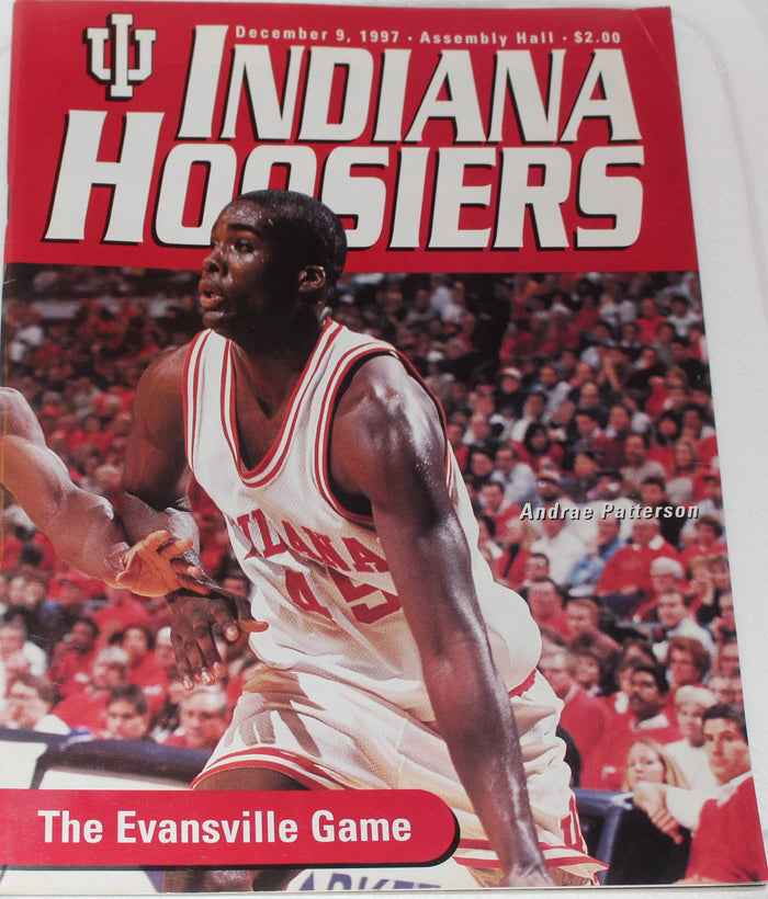 1997 Evansville vs Indiana University Basketball Program - Vintage Indy Sports