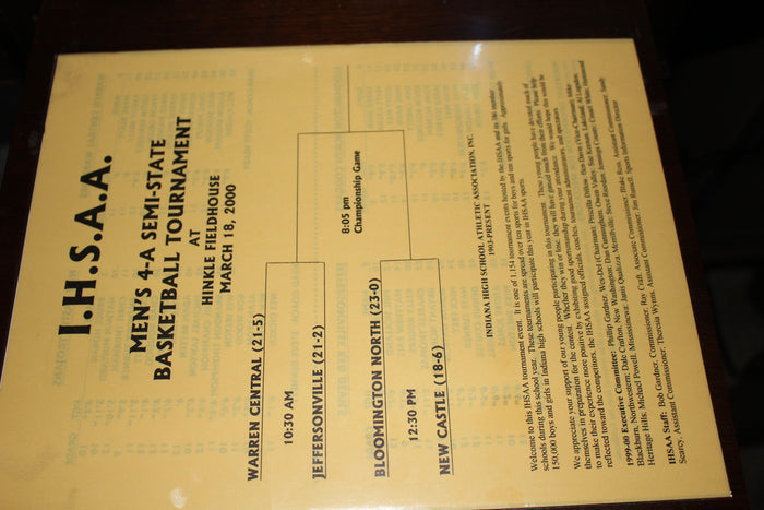 2000 Indiana High School Hinkle Fieldhouse Semi-State Basketball Program - Vintage Indy Sports
