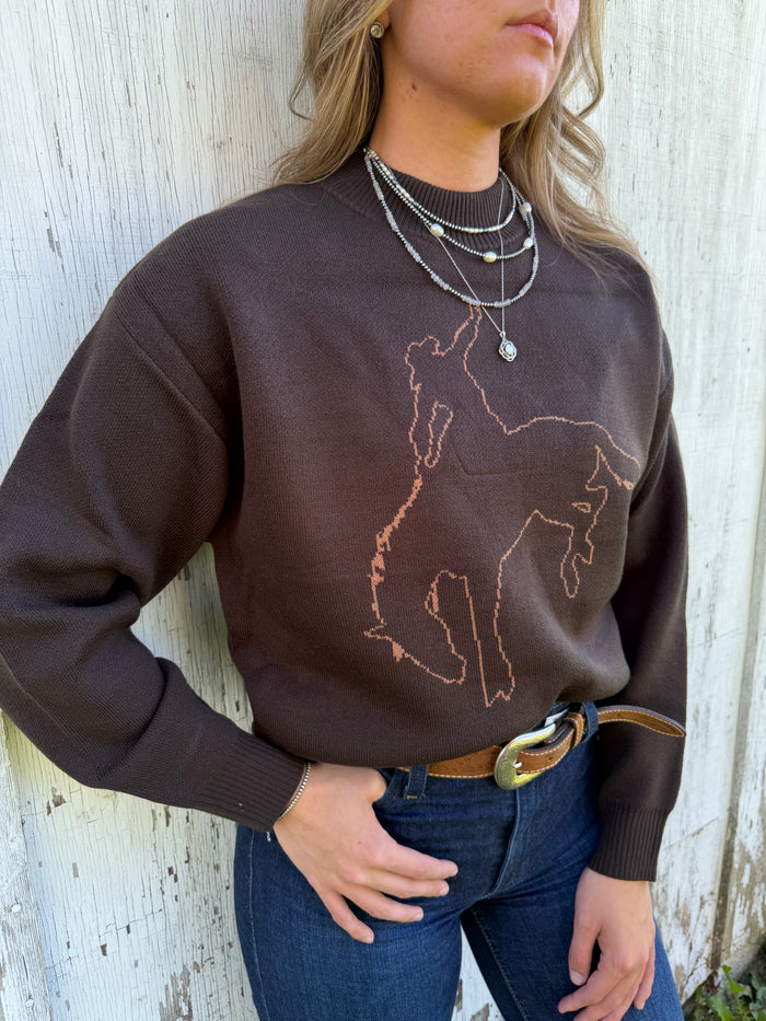 Wrangler Women's Brown Canyon Horse Sweater 112383026