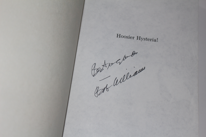 Bob Williams Autographed Hoosier Hysteria Indiana High School Basketball Book