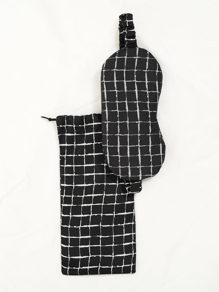 EYE MASK, BLACK CHECKS
