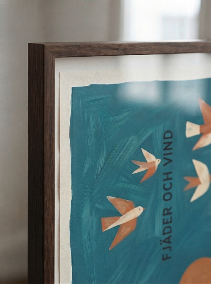 21x29.7 cm / 8x12" Framed | Brown Frame