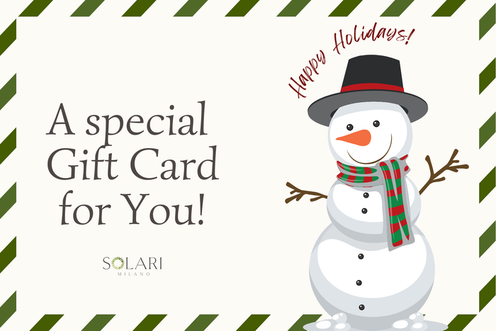 Solari Milano gift card for premium vegan shoes and accessories, handmade in Italy
