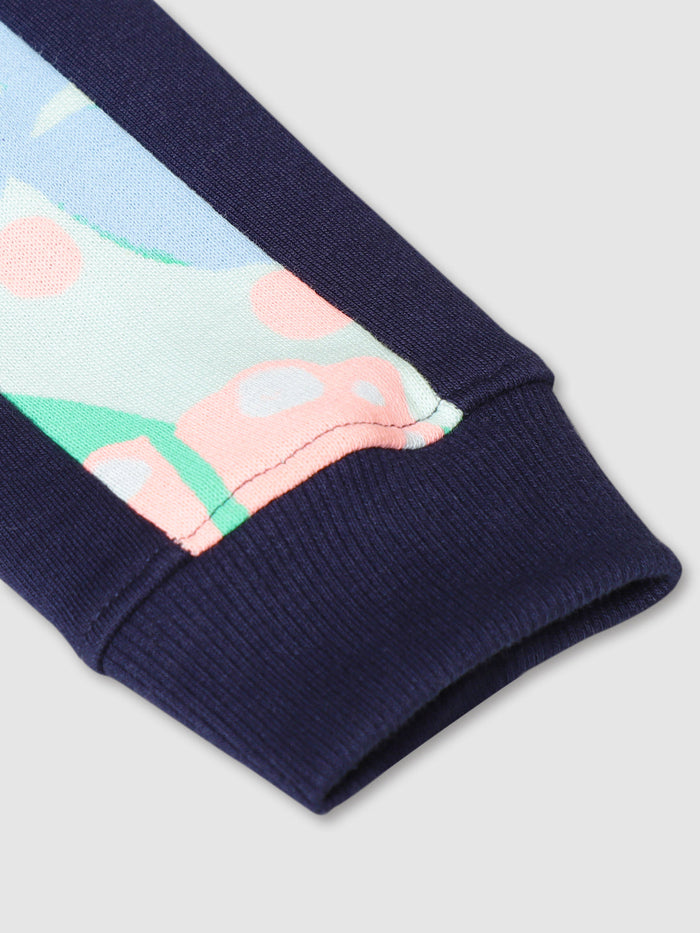 Girls Aop sleeve Crewneck Sweatshirt