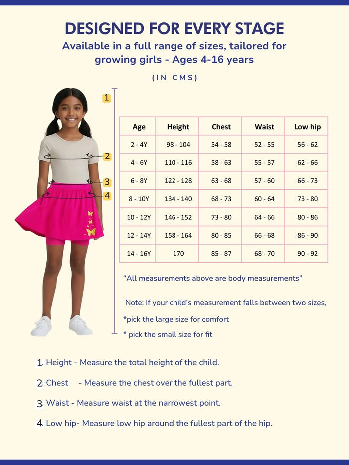 Girls Everyday Skort Skirt | 3-in-1 Skirt with Built-in Shorts & Gusset (Pack of 2)