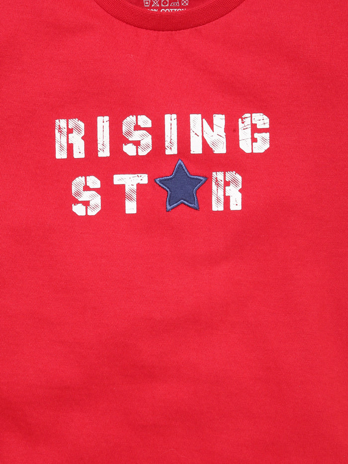 Girls Printed Embroidered Cotton T-Shirt