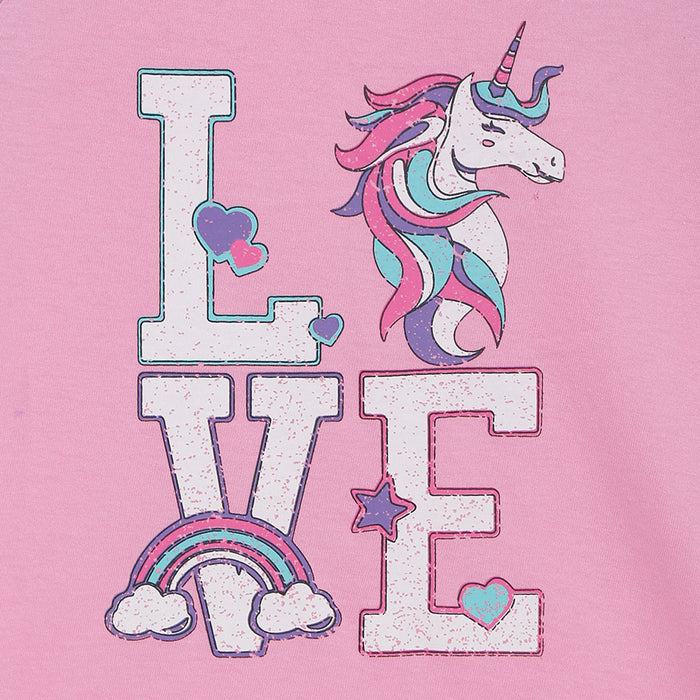 Girls Raglan Sleeve Printed Cotton T-Shirt