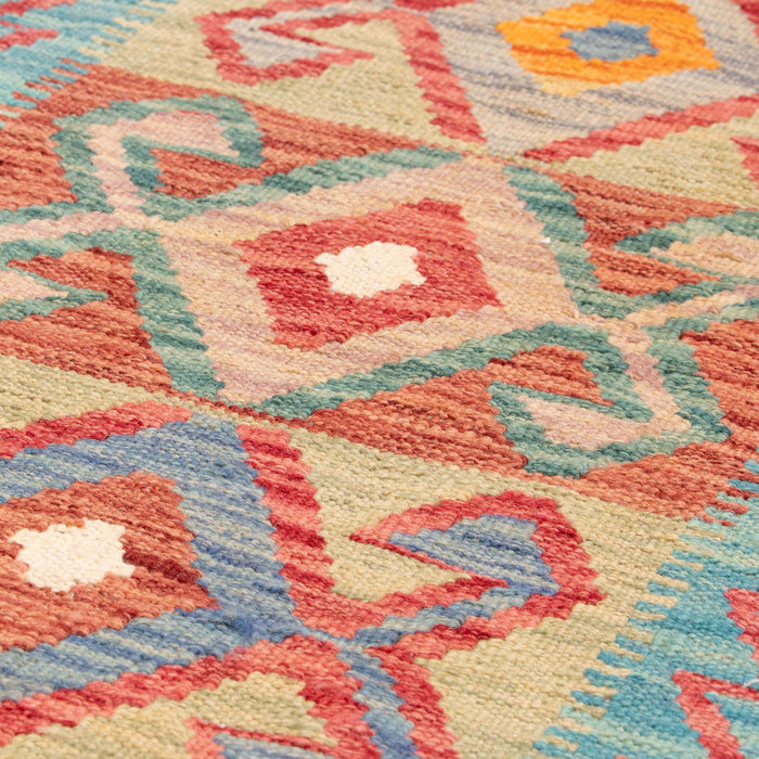 Handmade Afghan Kilim short runner - 310216