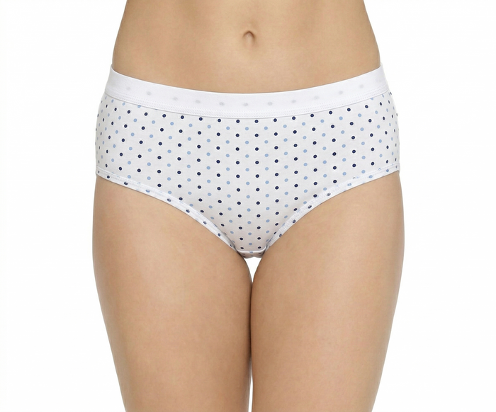 High Rise Plus Size Women’s Ribbed Waist Cotton Panties – Soft & Breathable Printed Briefs for Everyday Comfort (Pack of 3)