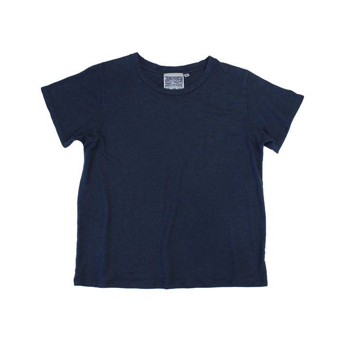 Jungmaven – Ojai Cropped Tee in Navy