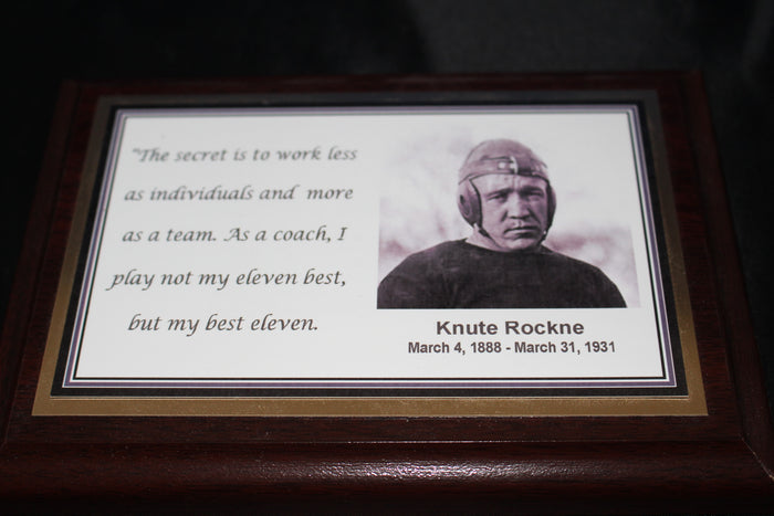 Knute Rockne Notre Dame Quote Plaque - Vintage Indy Sports