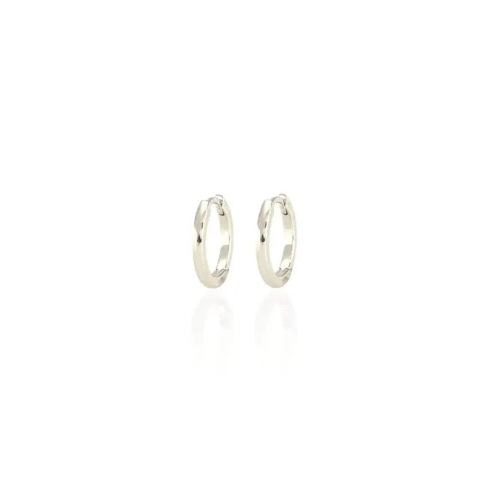Kris Nations – Classic 12mm Hinged Huggie Hoop in Sterling Silver