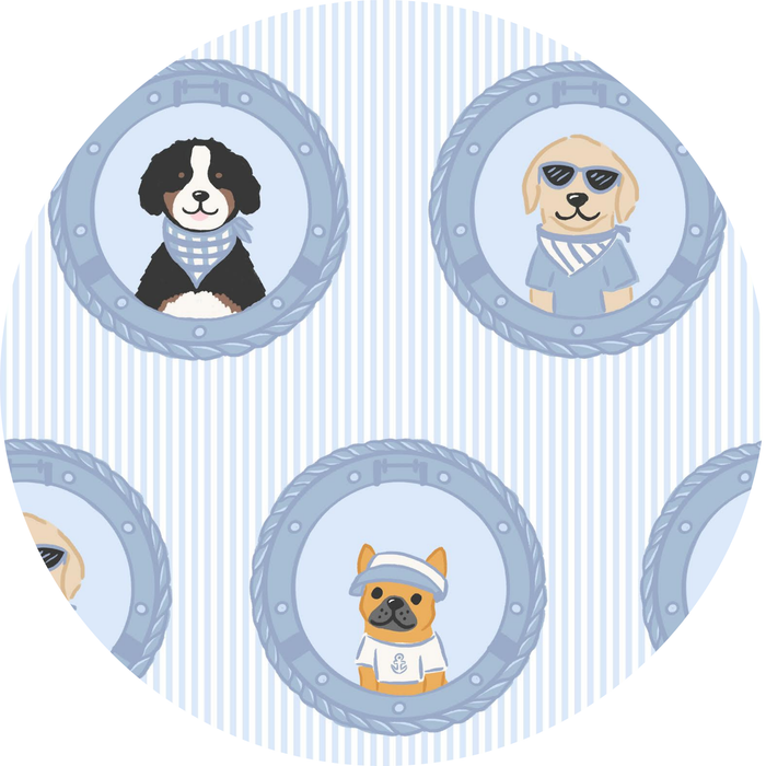 Porthole Pups Shorts Pajamas - Blue