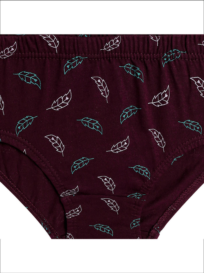 Redrose Girls' Printed Briefs Pack of 6 – Soft Cotton Innerwear for Kids (Multicolor) | BABY-70