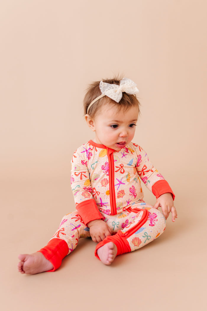 Shell We Go to Bed Pink Convertible Footies