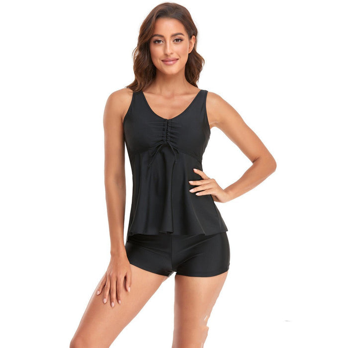 Women's Split Skirt Boxer Tankini Swimsuit