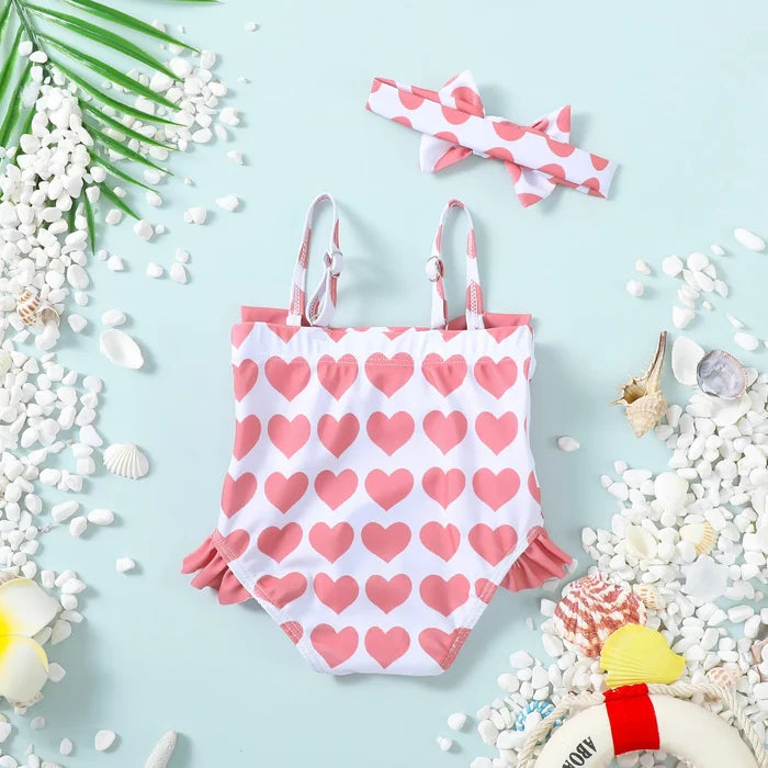 0-14Y Custom newborn Baby Girls One-Piece Swimwear Ruffle Swimsuits wholesale baby bikini Catpapa