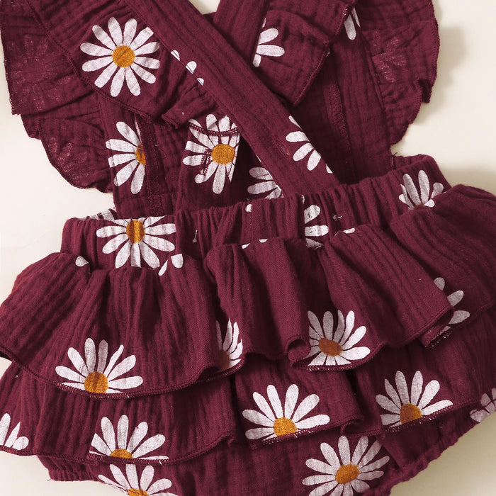 0-18M Baby Girls Clothes New Born Baby Bodysuit Daisy Flying Sleeve Romper Wholesale Baby Clothes Catpapa 32102758