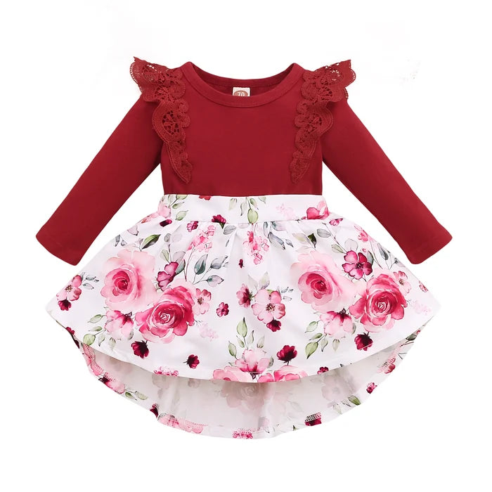 0-18M Custom baby girl clothes fall baby girl long sleeve romper dress wholesale baby clothing Catpapa YMX2008195