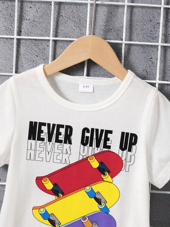 1-8Y Baby Boys Outfits Skateboard Print Toddler Boy Summer Suit Wholesale Baby Clothes Catpapa 462303018
