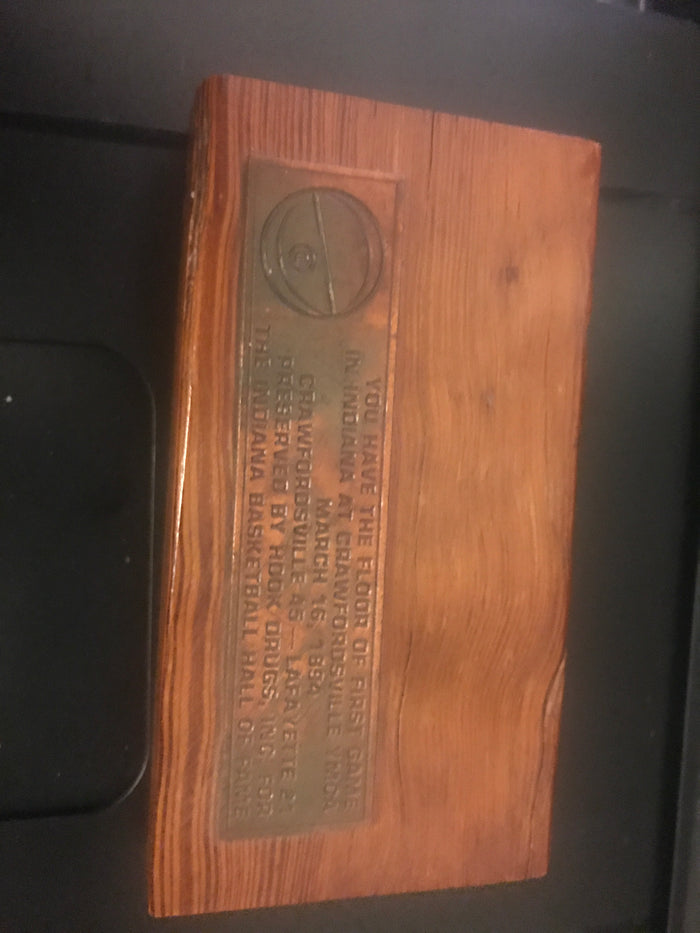 1894 Piece of Floor from Crawfordsville YMCA, 1st game in Indiana - Vintage Indy Sports