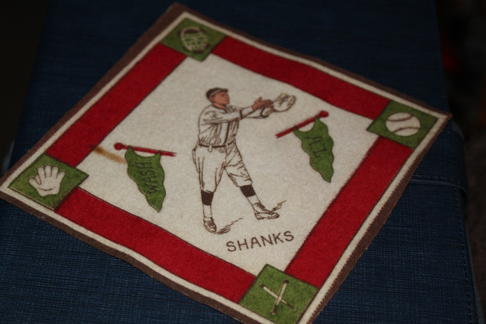 1914 B-18 Howie Shanks Tobacco Felt Blanket, Washington Senators - Vintage Indy Sports