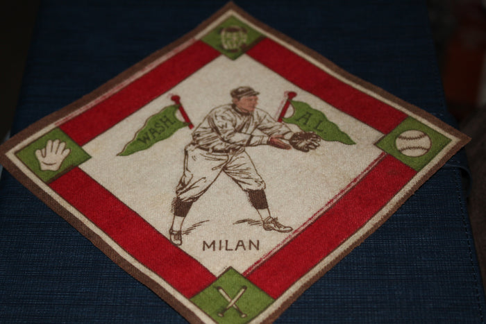 1914 Clyde Milan Washington Senators B-18 Tobacco Felt - Vintage Indy Sports