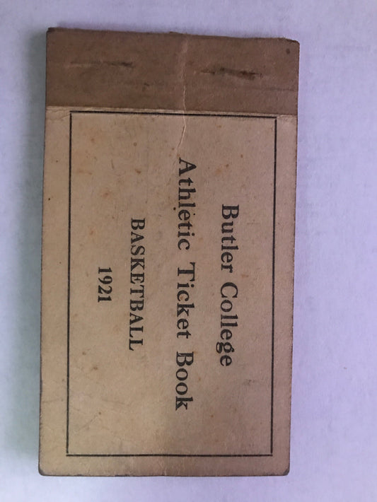 1921 Butler College Basketball Ticket Book w/ 5 Unused Tickets - Vintage Indy Sports