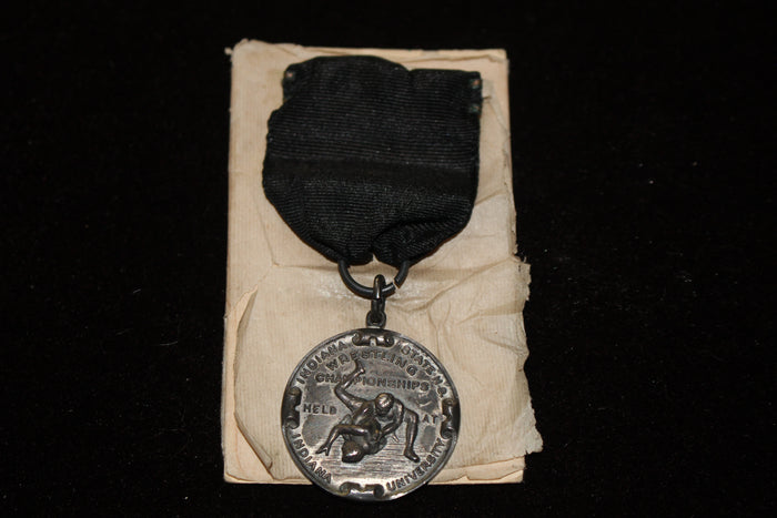 1925 Indiana High School State Wrestling Championship Medal - Vintage Indy Sports