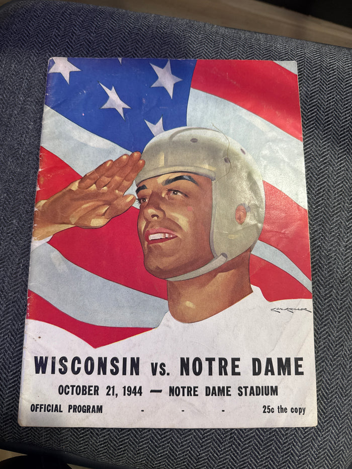 1942 Wisconsin vs Notre Dame Football Program