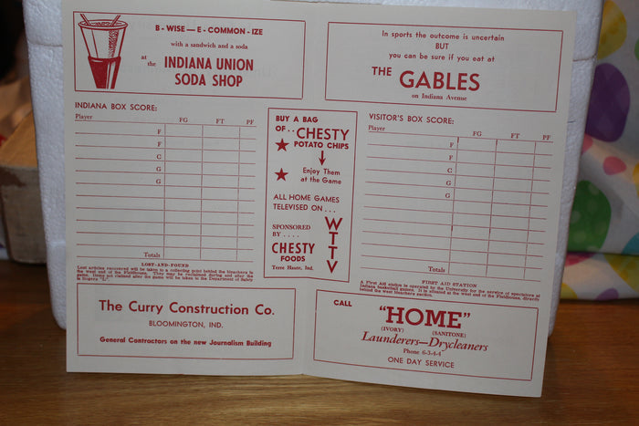1954 Indiana University vs Minnesota Basketball Program - Vintage Indy Sports