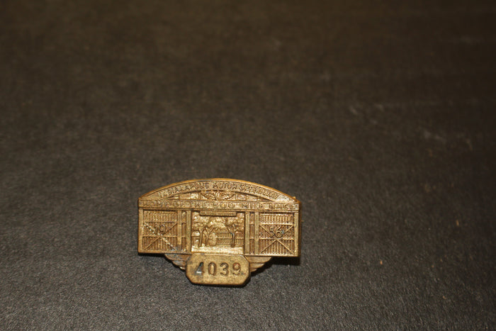 1956 Indianapolis 500 Bronze Pit Badge #4039 - Vintage Indy Sports
