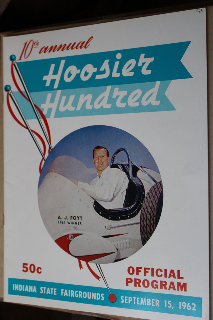 1962 Hoosier Hundred Race Program - Vintage Indy Sports