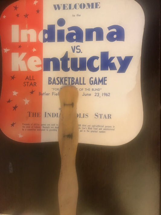 1962 Indiana vs Kentucky High School Basketball All Star Game Fan, Autographed - Vintage Indy Sports