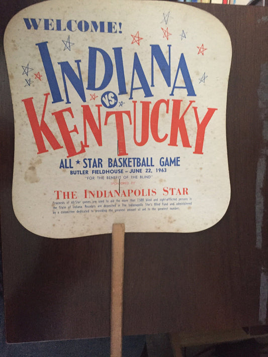 1963 Indiana vs Kentucky High School Basketball All Star Game Fan - Vintage Indy Sports