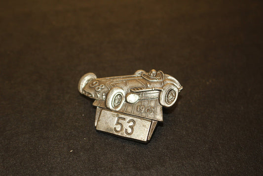 1963 Indy 500 Pit Badge Silver #53 - Vintage Indy Sports