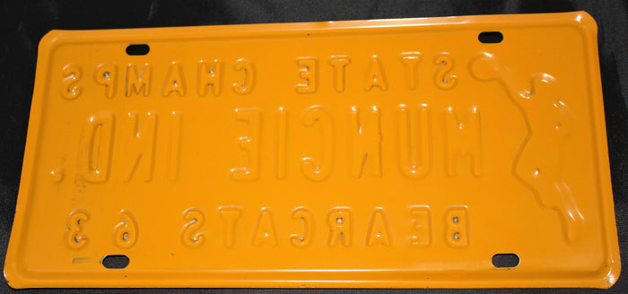 1963 Muncie Central H.S. Basketball State Champions License Plate - Vintage Indy Sports
